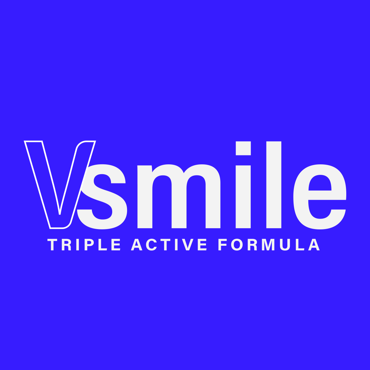 VSmile logo — VSmile teeth purple whitening strips (Triple Active Formula)